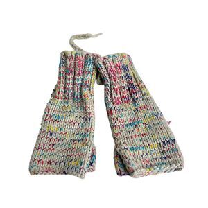 buji baja Rainbow Spotted handwarmer knit fingerless mittens gloves